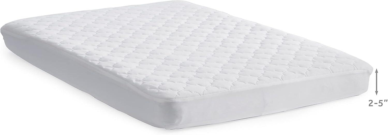 Sealy Baby Waterproof Protection Waterproof Fitted Baby Mini Crib Mattress Protector Pad, 38" x 24" - White