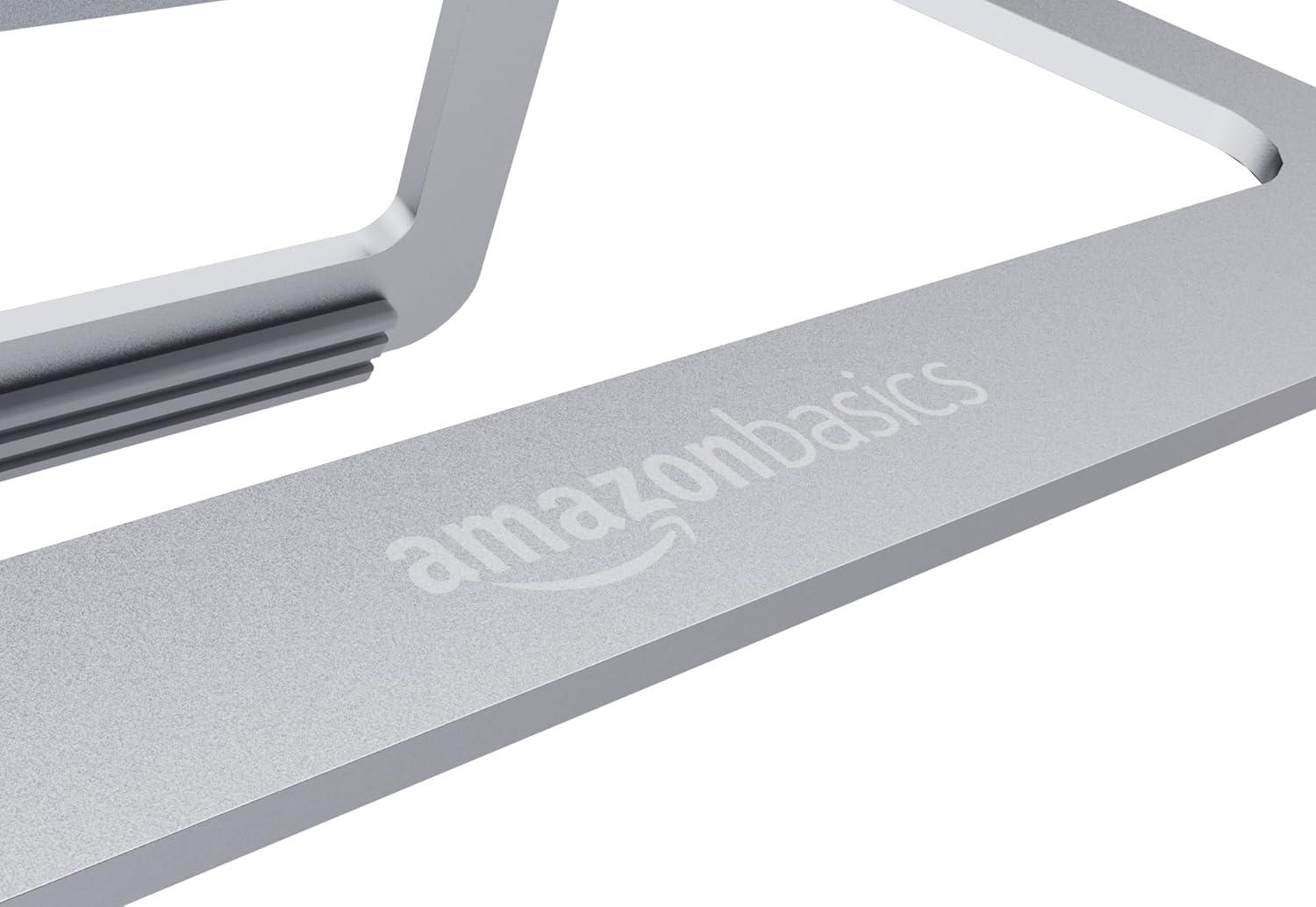 Silver Aluminum Foldable Height Adjustable Laptop Stand