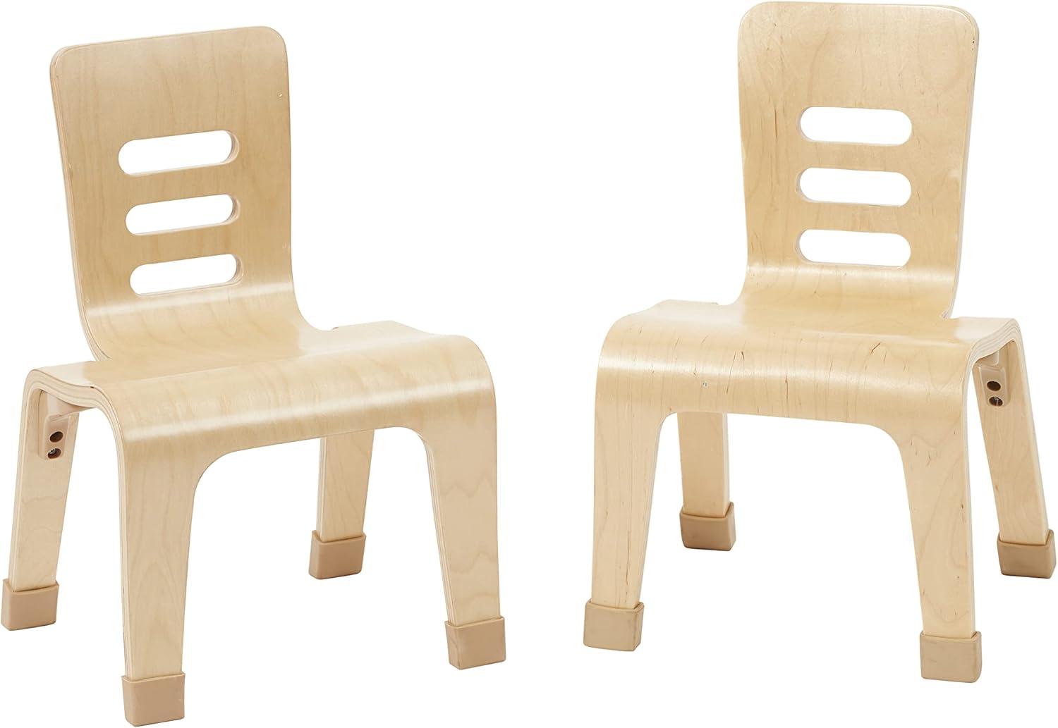 ECR4Kids Bentwood Chair, 10in Seat Height , Stackable Seats, 2-Pack