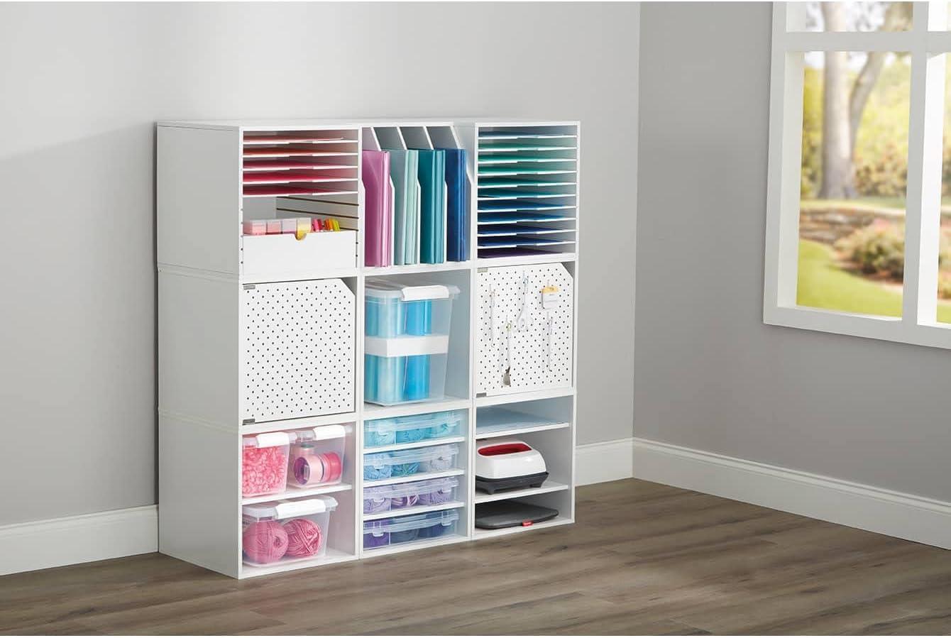 White Adjustable Modular Panel Cube Organizer