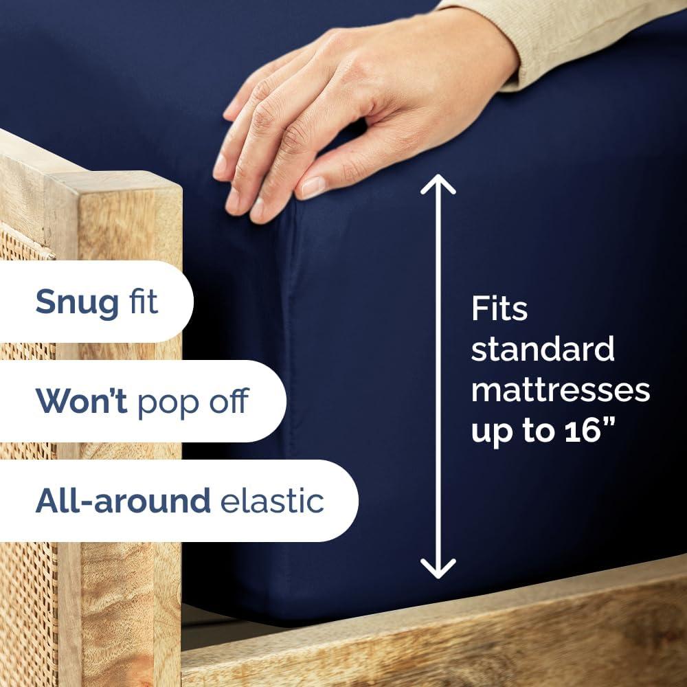 CGK Linens 4 Piece 100% Cotton 400 Thread Count Hotel Quality Bed Sheet Set