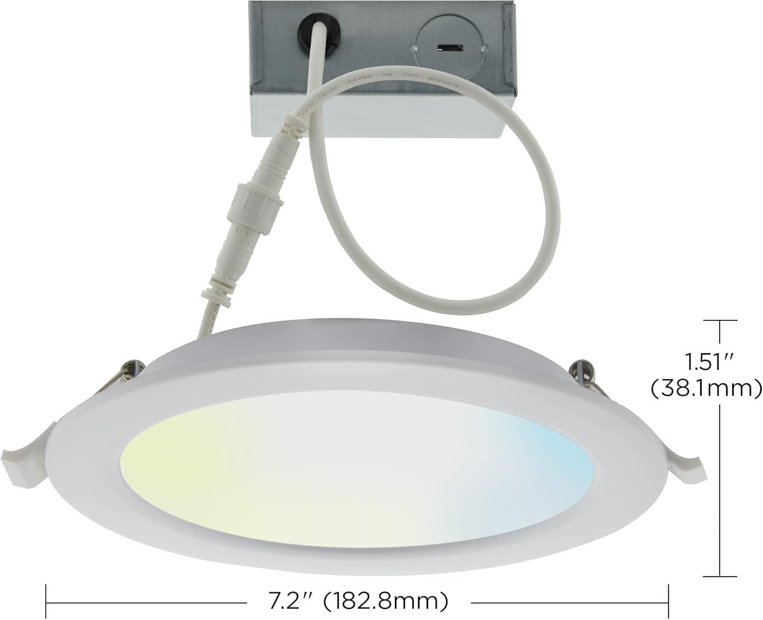 White 7.2" LED Smart Downlight with Voice Control