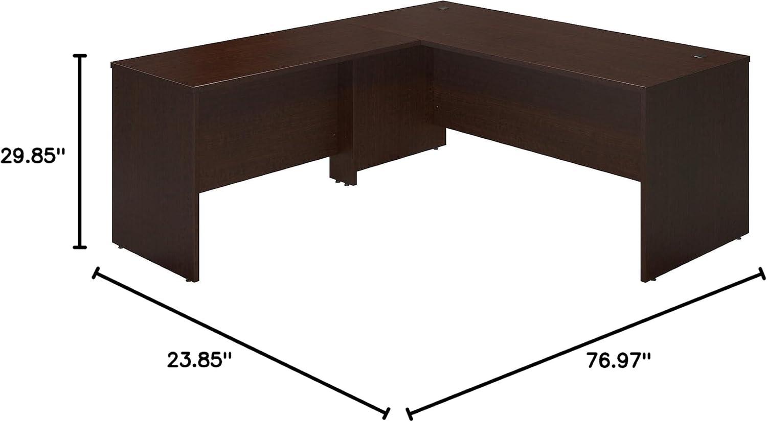 Bush Business Furniture Series C Elite Desk Shell with Return in Mocha Cherry