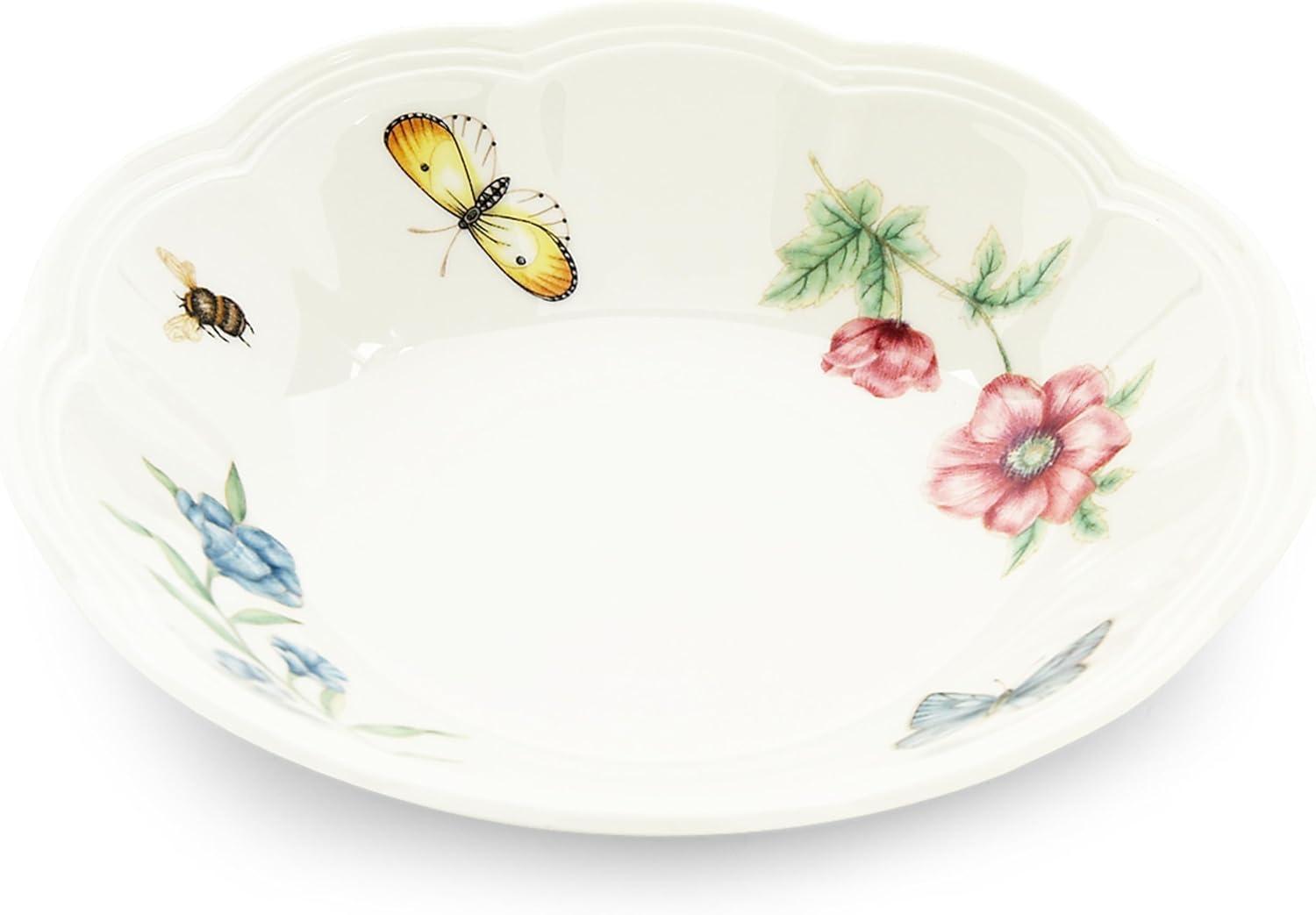 Butterfly Meadow Porcelain Floral Fruit Bowl, 11 oz