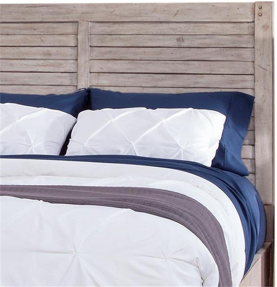 American Woodcrafters Aurora White-washed Wood King Double Panel Bed