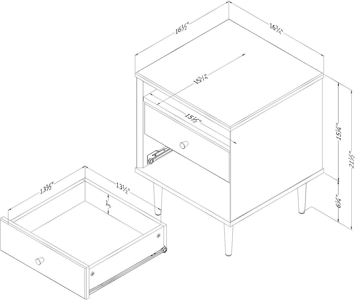 Dylane 2-Drawer Nightstand Navy - South Shore