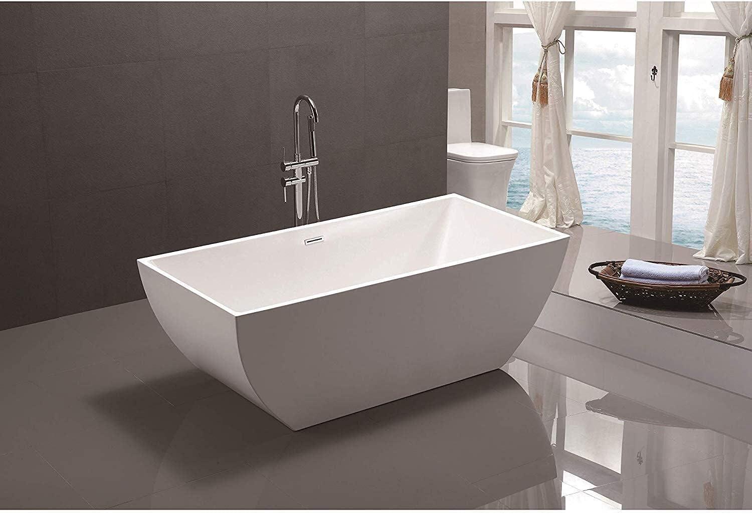 66.9" x 33" Freestanding Soaking Bathtub
