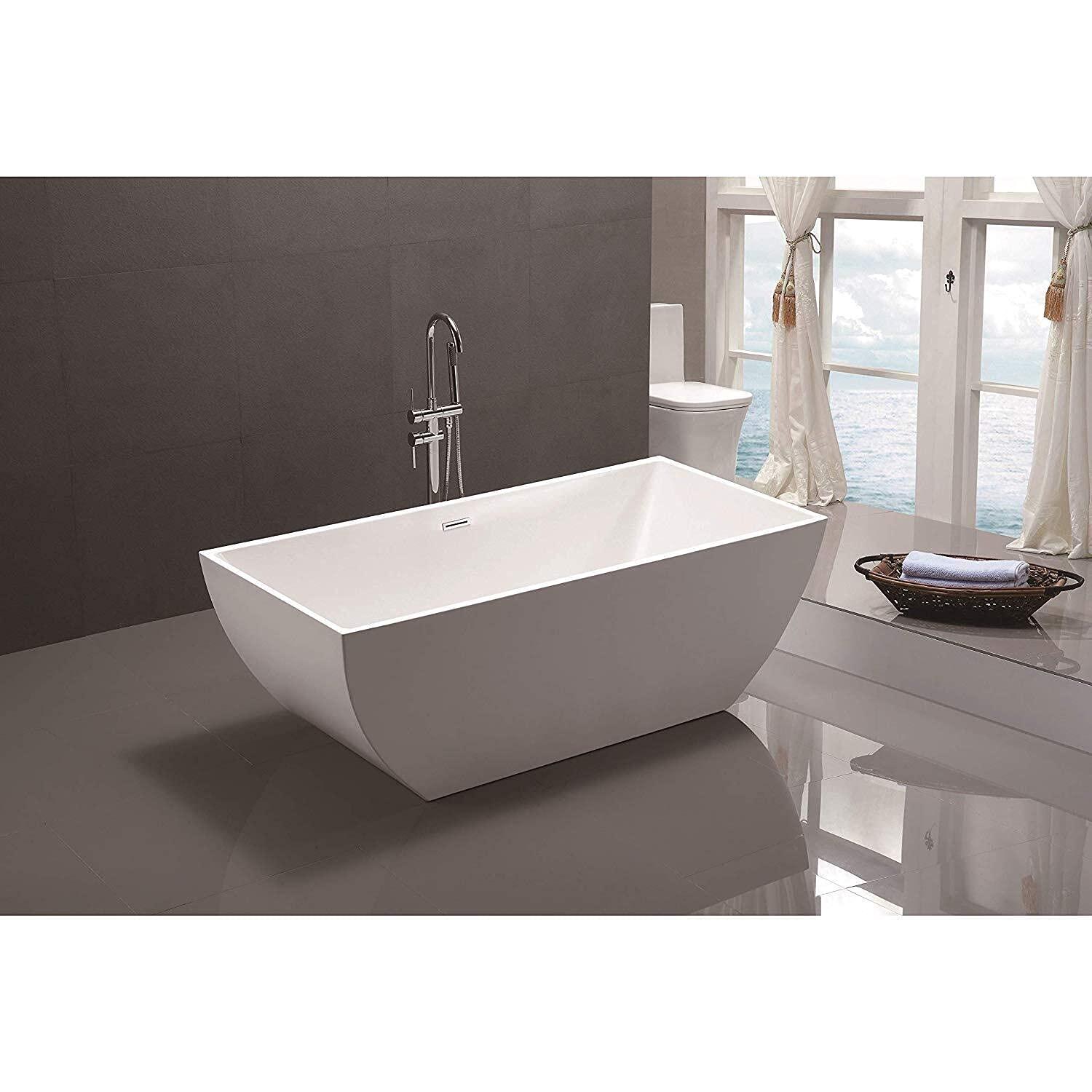 66.9" x 33" Freestanding Soaking Bathtub