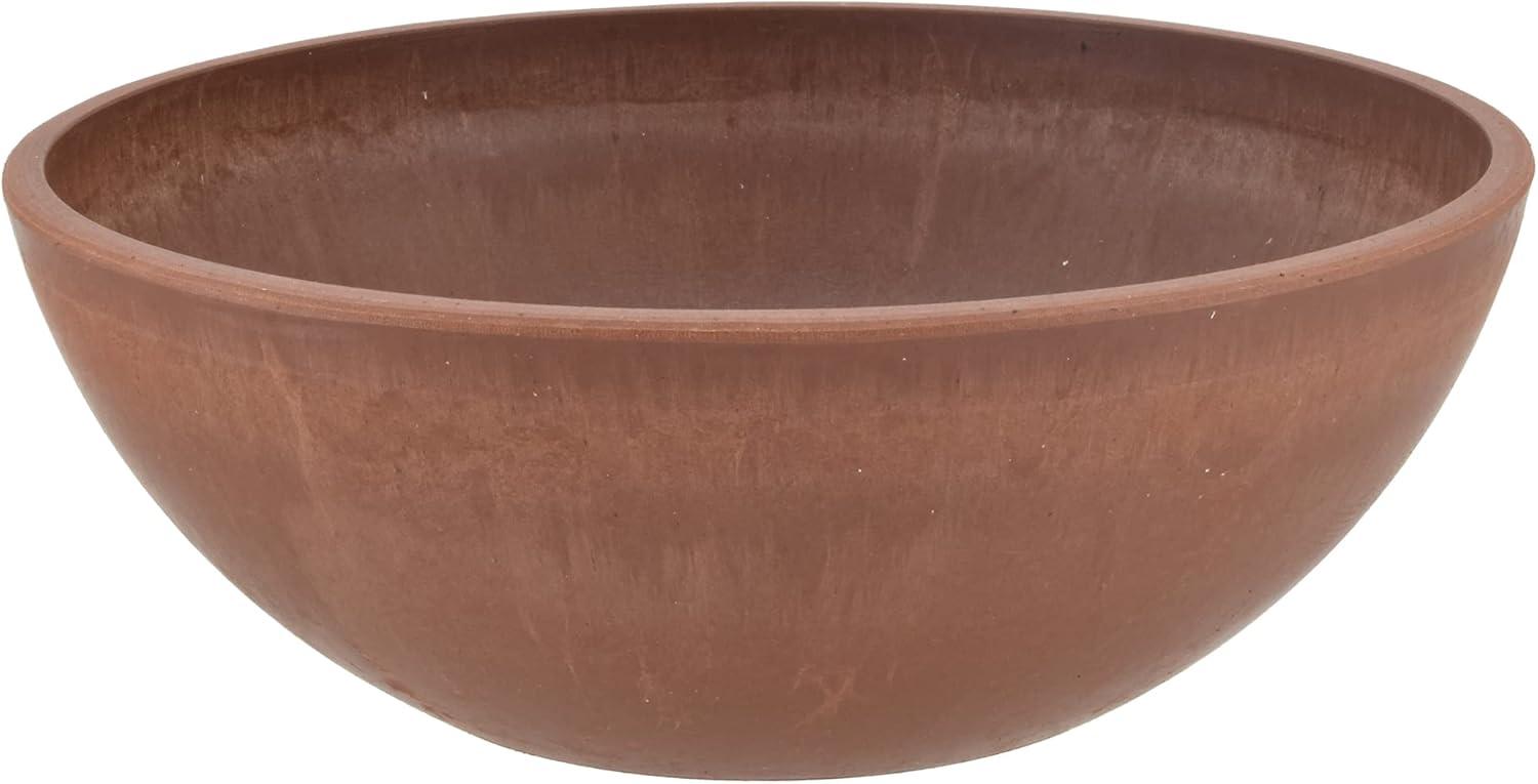 12-Inch Terra Cotta Recycled Plastic Garden Bowl Planter