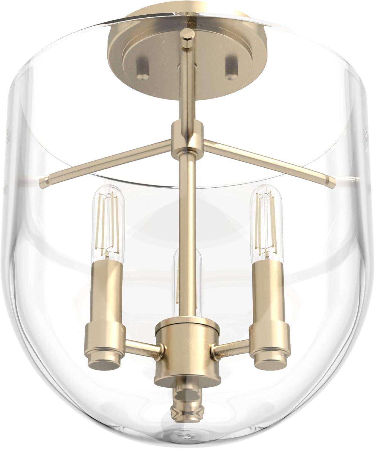 Hunter Sacha Natural Iron 3 Light Flush Mount Ceiling Light Fixture