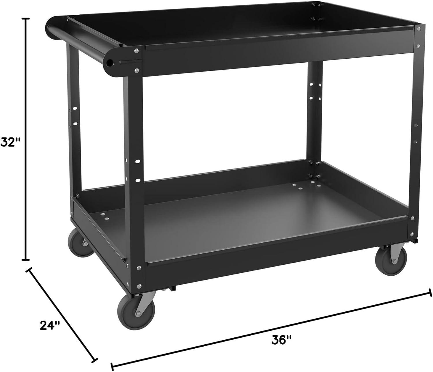 Lorell 32'' H x 24'' W Utility Cart with Wheels