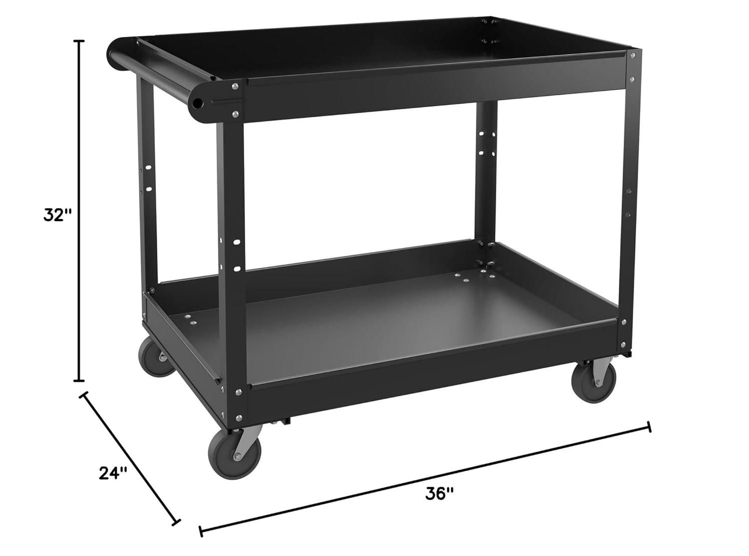 Lorell 32'' H x 24'' W Utility Cart with Wheels