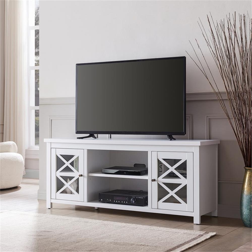 Evelyn&Zoe Colton Rectangular TV Stand for TV's up to 65", White