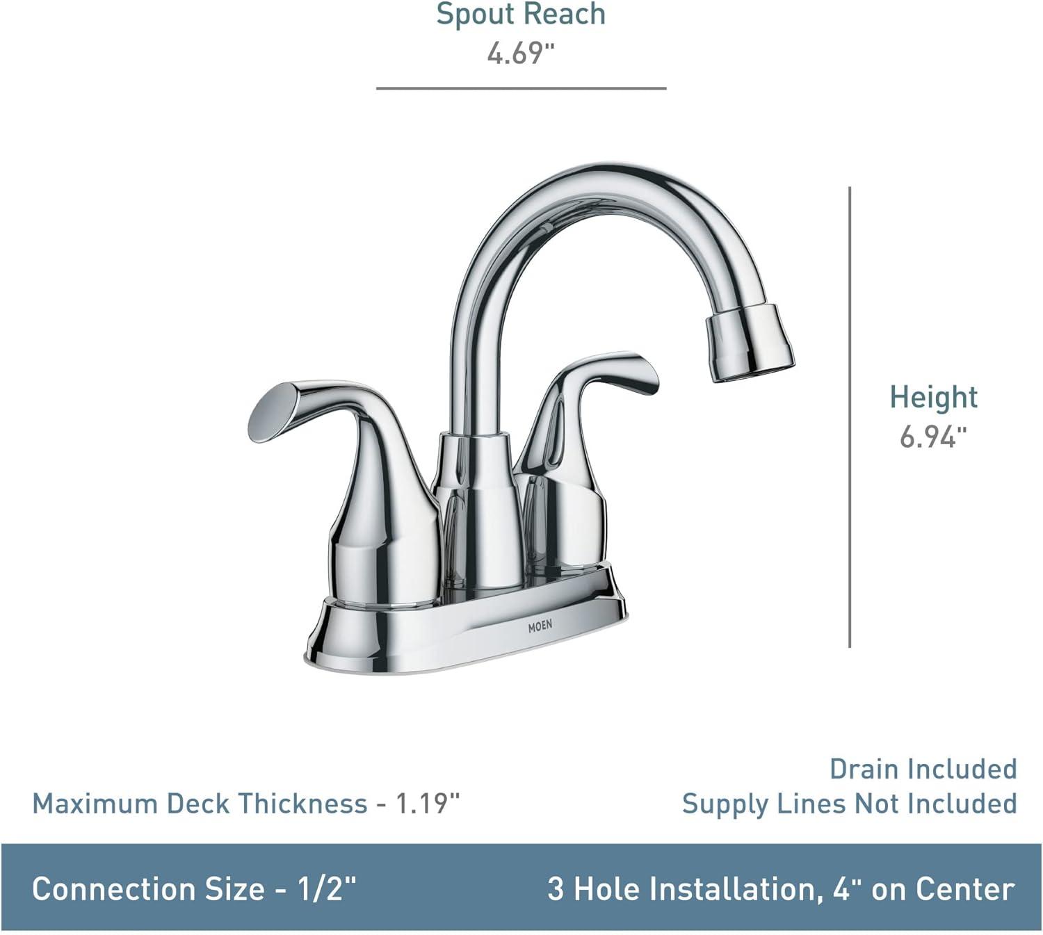 Matte Black Two-Handle Centerset Bathroom Faucet