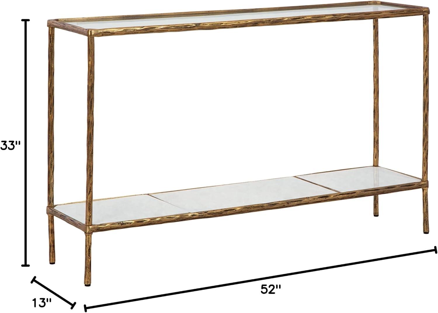 Signature Design by Ashley Casual Ryandale Console Sofa Table, Antique Brass Finish