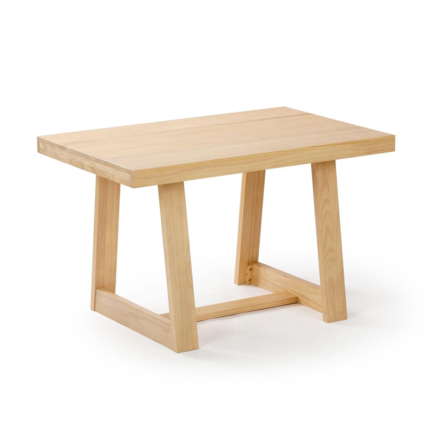 Plank+Beam 48" Dining Table for 4, Classic Farmhouse Solid Wood Kitchen Table, Blonde Wirebrush