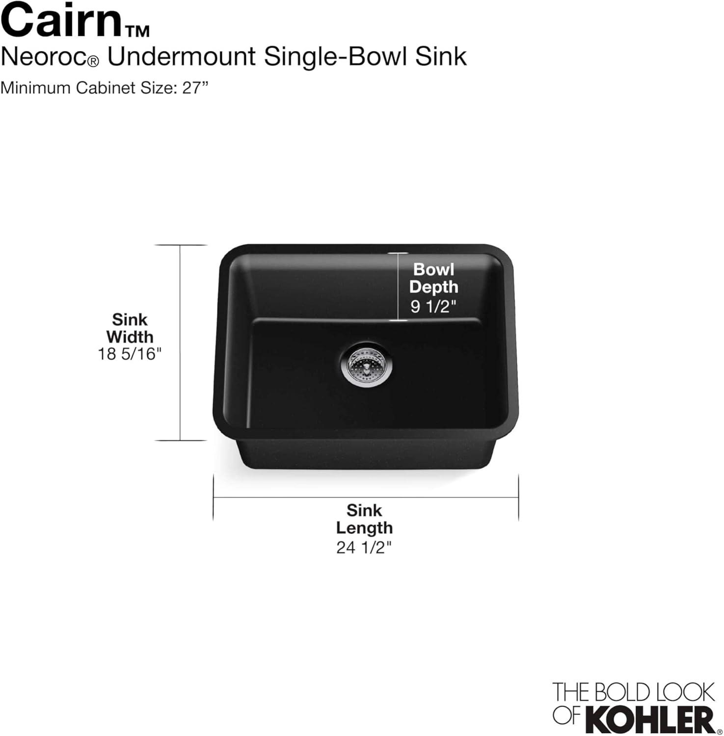 Cairn® 25" L x 18" W Undermount Kitchen Sink With Accessories