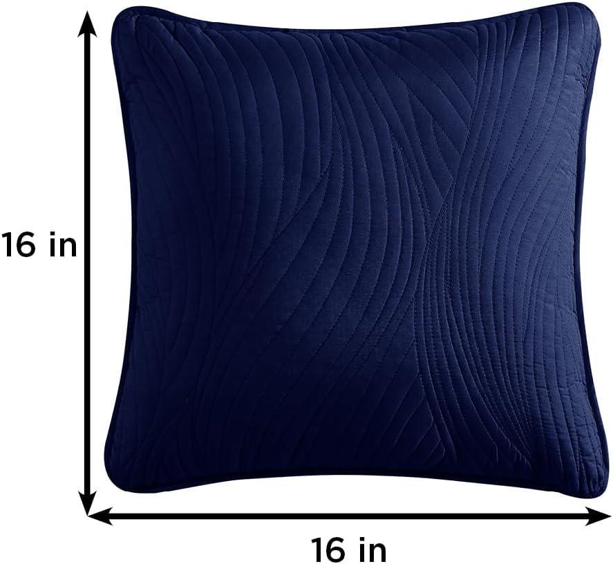 Navy Embroidered Square 16" x 16" Decorative Pillow