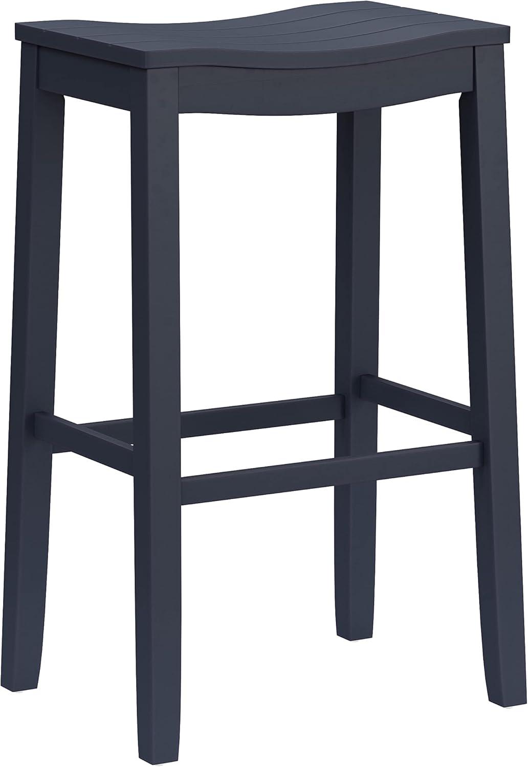 Hillsdale Furniture 30" Fiddler Backless Barstool Navy: Matte Finish, Wood Legs, Fixed Height
