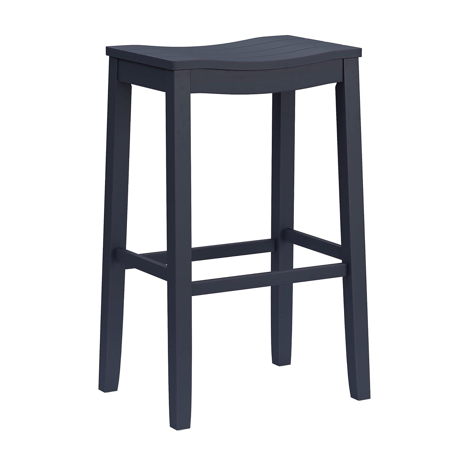 Hillsdale Furniture 30" Fiddler Backless Barstool Navy: Matte Finish, Wood Legs, Fixed Height