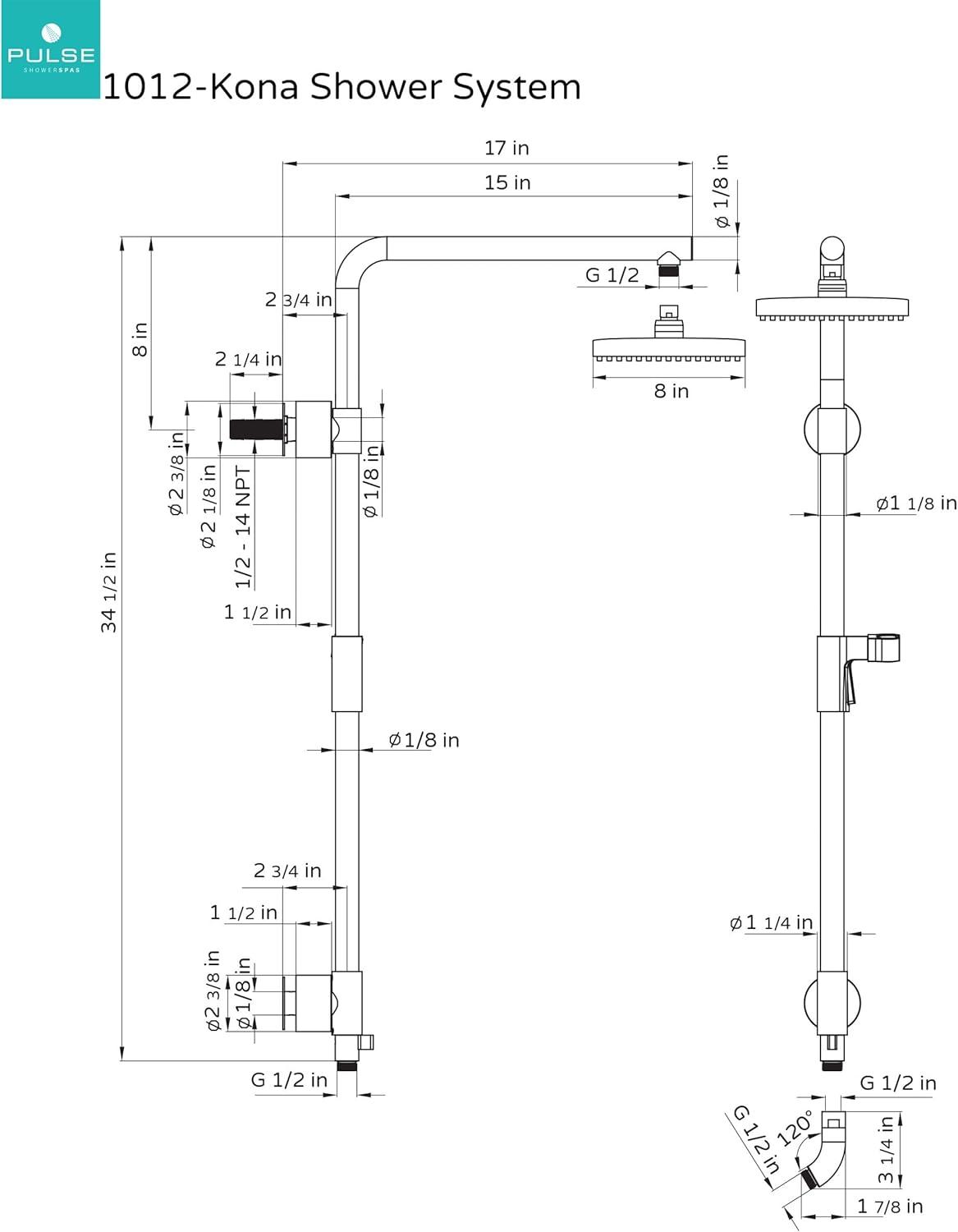 Brushed Nickel Dual Rain and Handheld Shower System