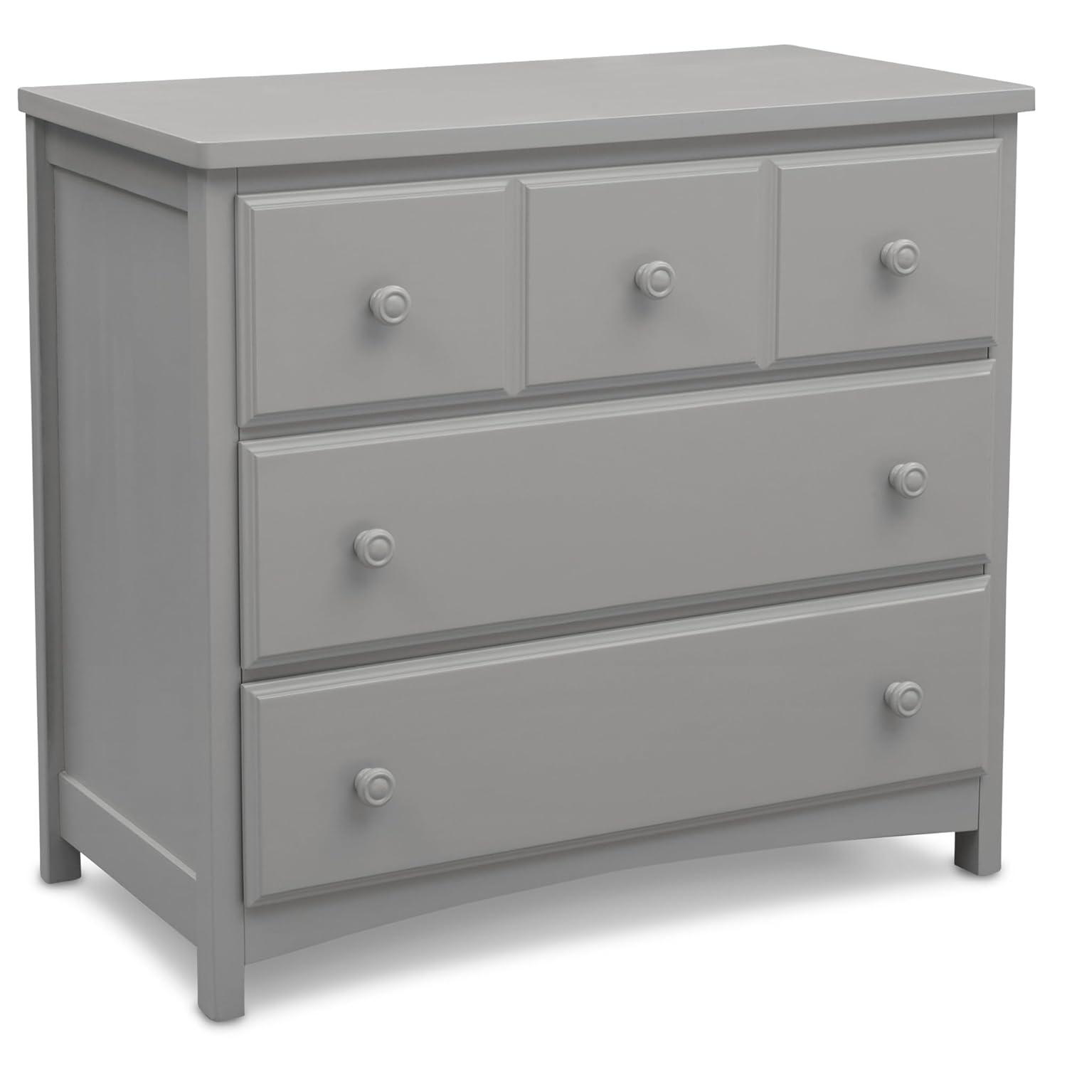 Grey 3-Drawer Nursery Dresser with Interlocking System