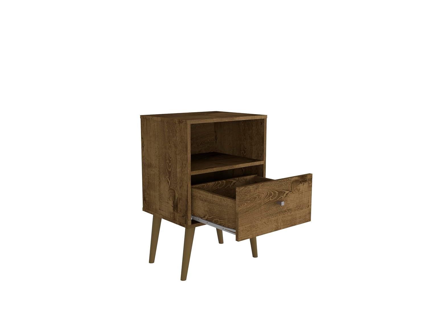 Liberty 1.0 Mid Century Modern Nightstand Brown - Manhattan Comfort