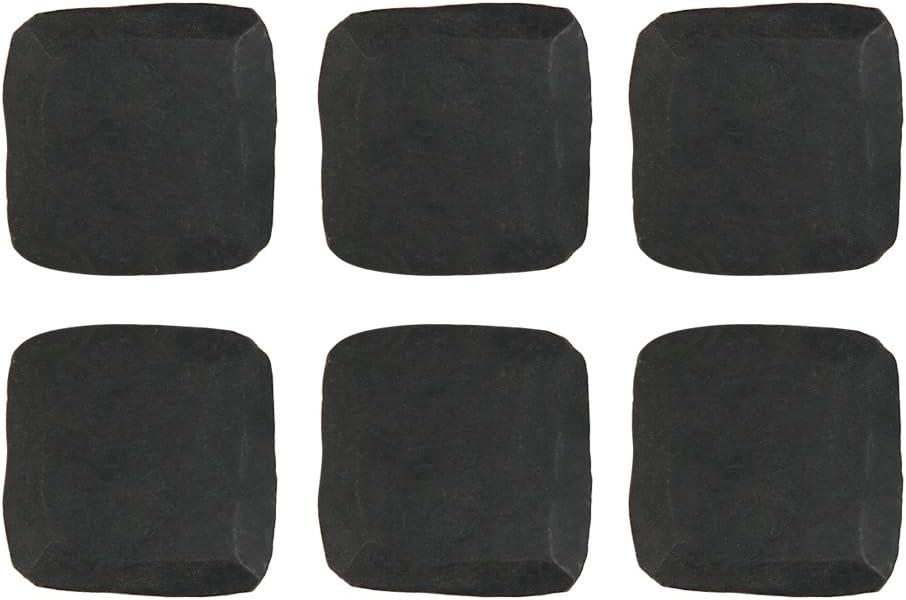 Set of 6 Black Iron Decorative Clavos with Rectangular Flat Head