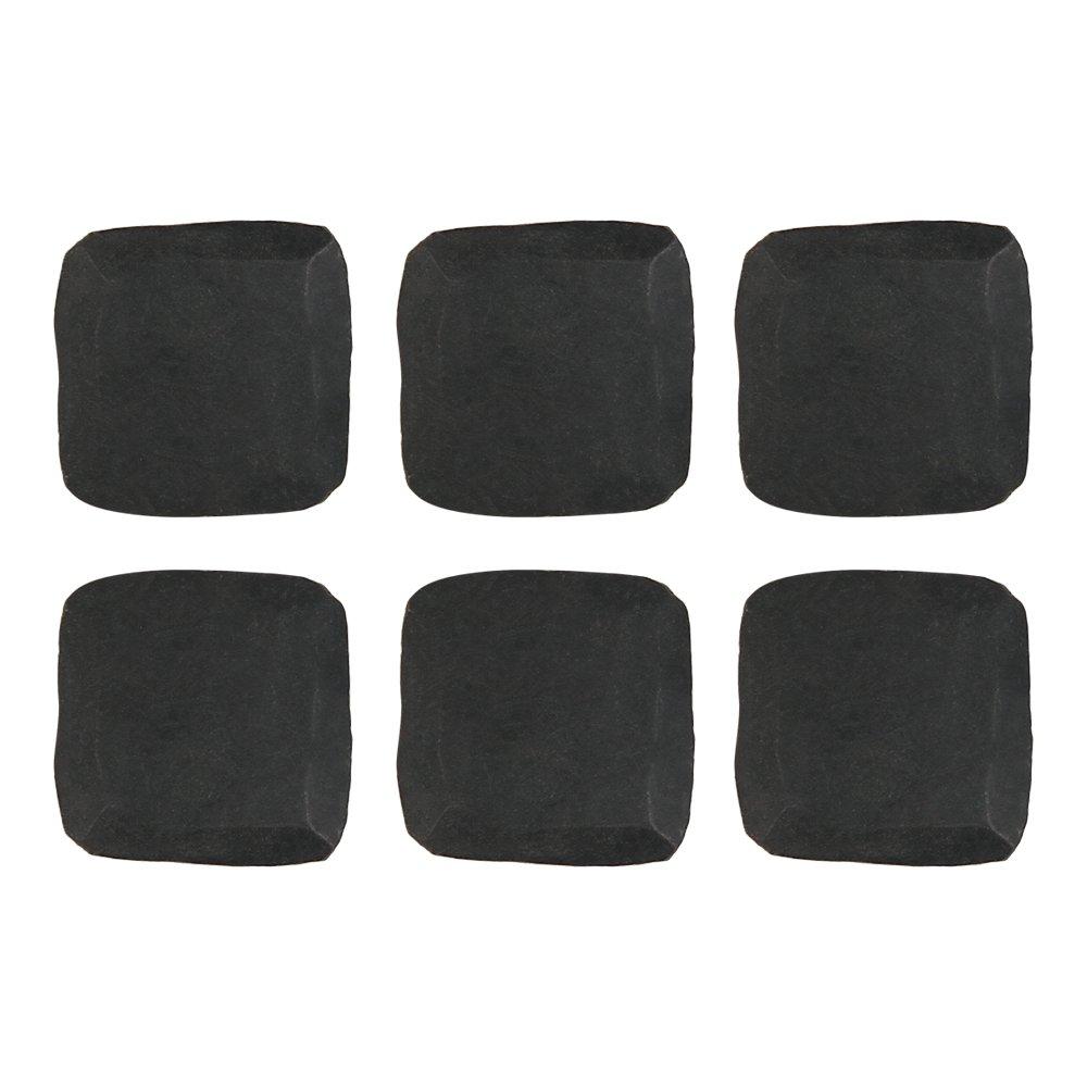 Set of 6 Black Iron Decorative Clavos with Rectangular Flat Head