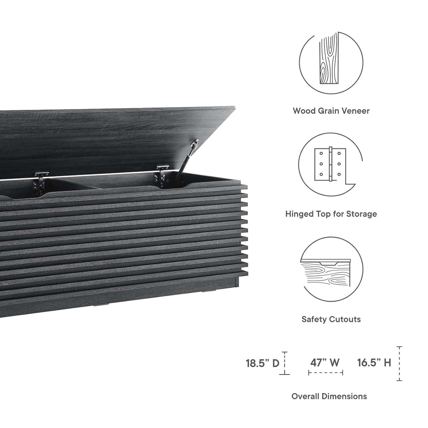 Modway Render 47" Wood Grain Storage Bench & Reviews | Wayfair