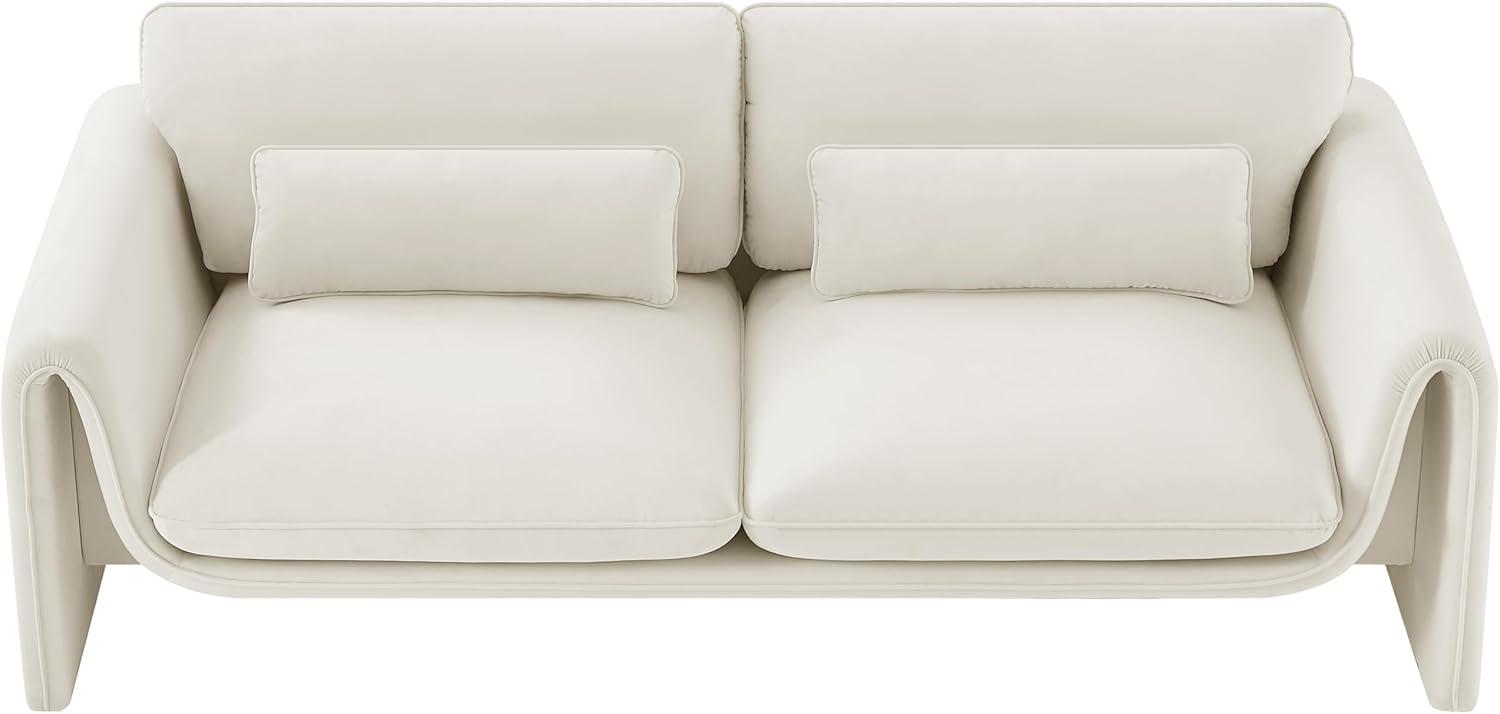 Meridian Furniture Sloan Cream Velvet Fabric Sofa