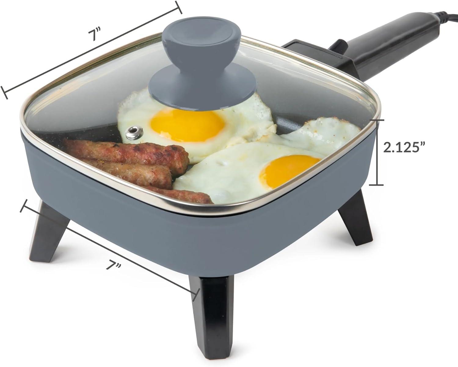 MyMini Electric Skillet, 7 Inch, Gray