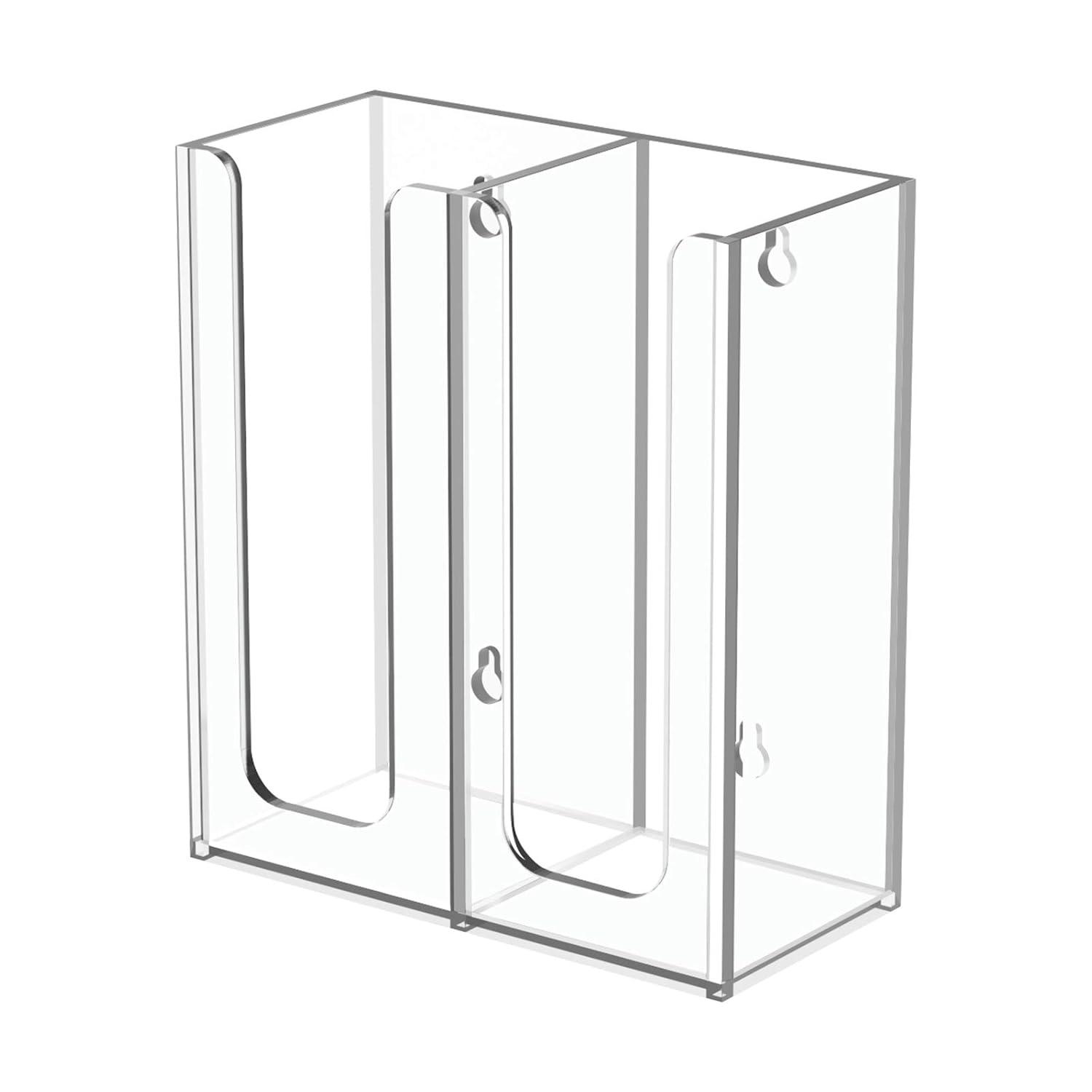 Richboom Acrylic Coffee Cup and Lid Storage Organizer Holder, 2 Compartments, Clear