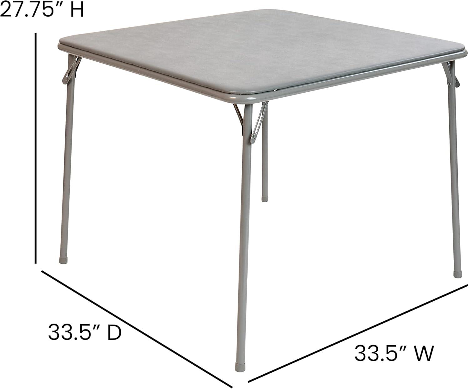 Emma and Oliver Foldable Card Table with Vinyl Table Top - Game Table - Portable Table