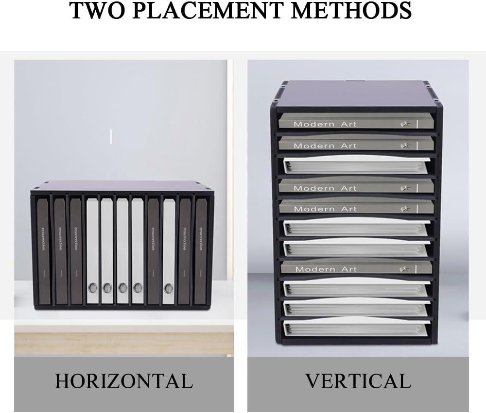 AdirOffice 500 Series 11 Compartment Wooden Literature Organizer 10.75" x 11.8" Black (500-11-BLK)
