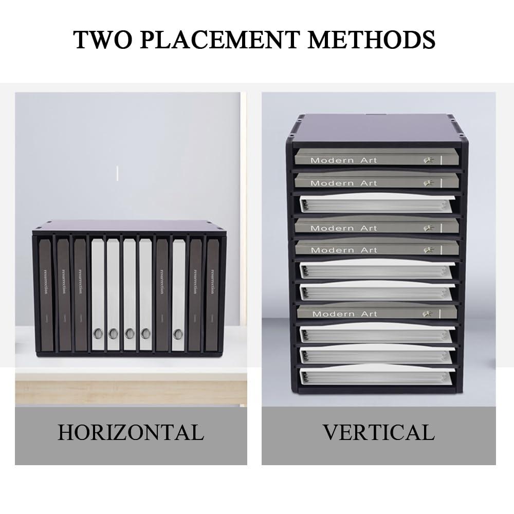 AdirOffice 500 Series 11 Compartment Wooden Literature Organizer 10.75" x 11.8" Black (500-11-BLK)