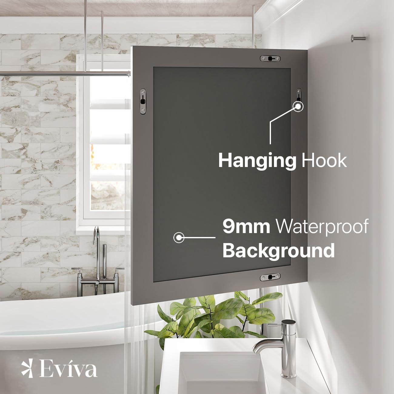 Eviva Aberdeen 24" Espresso Framed Bathroom Wall Mirror