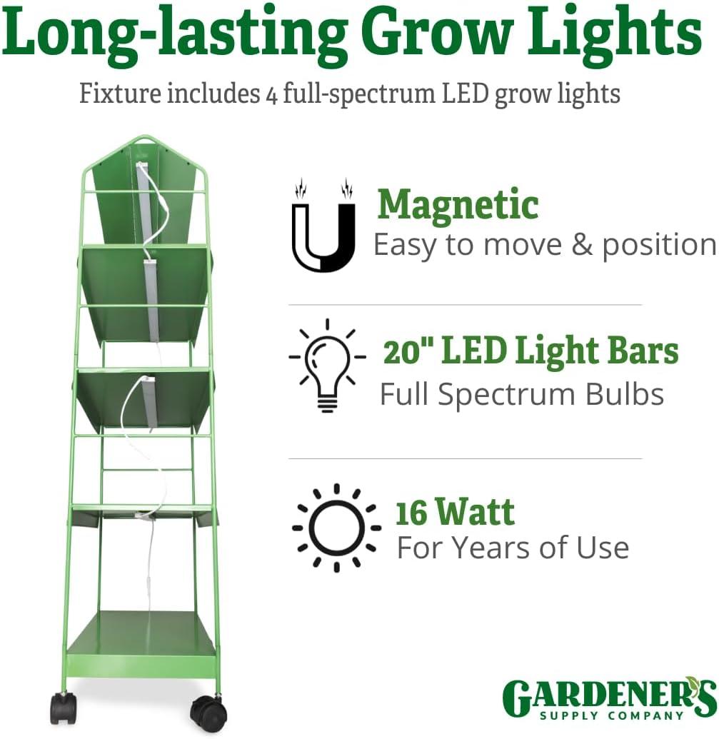 Gardener's Supply Company Agie LED Grow Light Standing Shelf