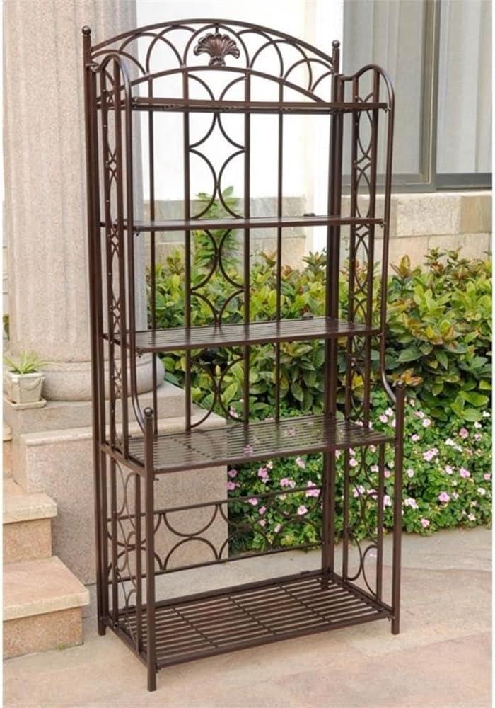 International Caravan Mandalay Iron Bakers Rack in Bronze