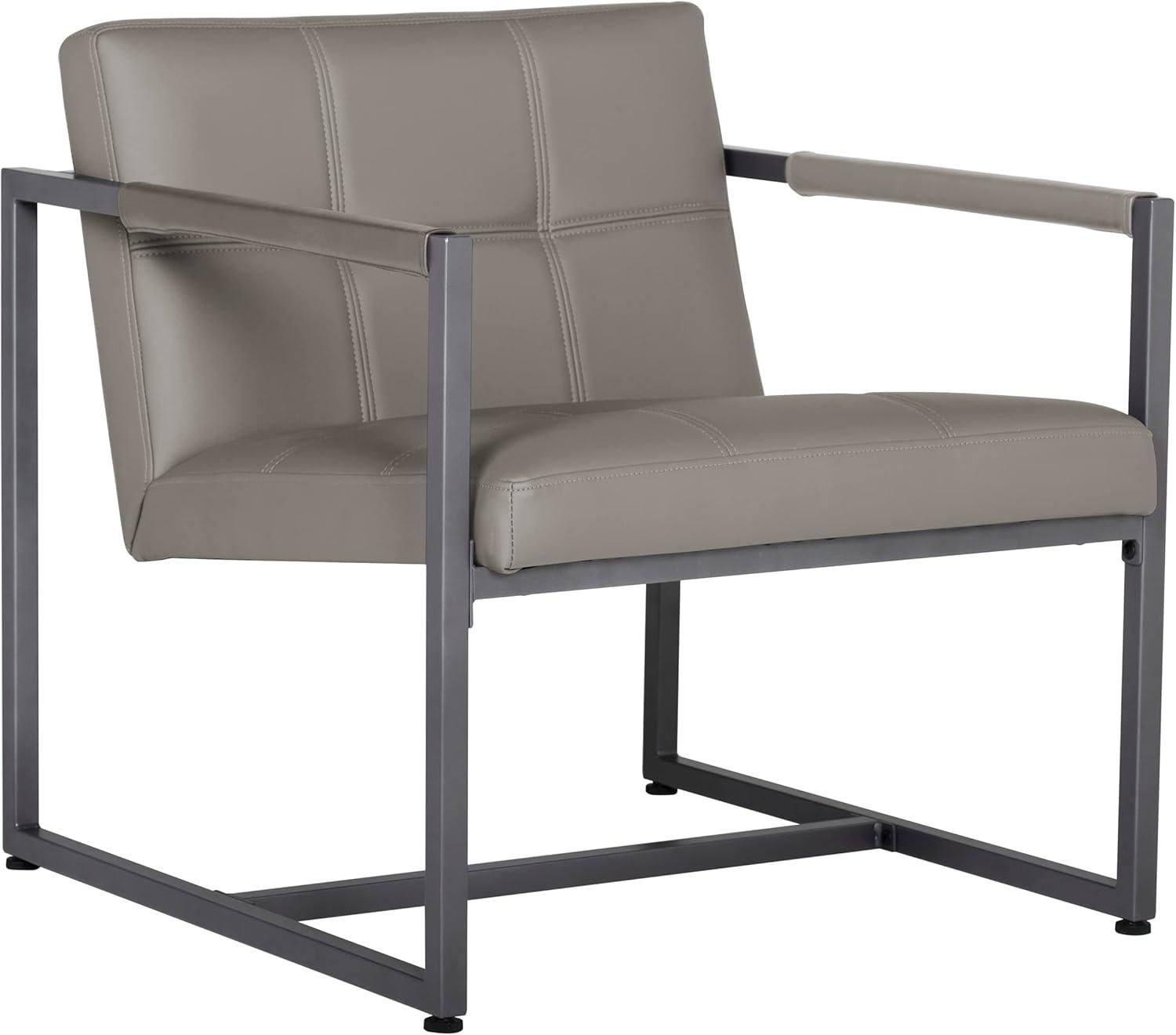 studio designs Camber Mid Century Modern Accent Chair: Bonded Leather, Steel Frame, 250lb Capacity