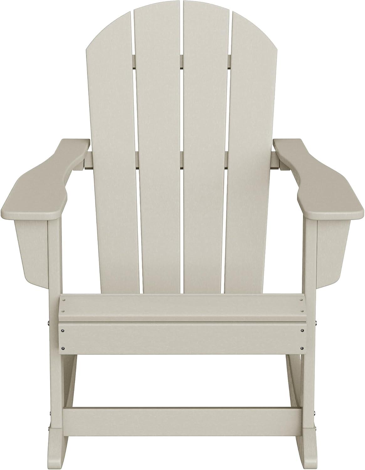 WestinTrends  Outdoor Patio Porch Rocking Adirondack Chair, Sand