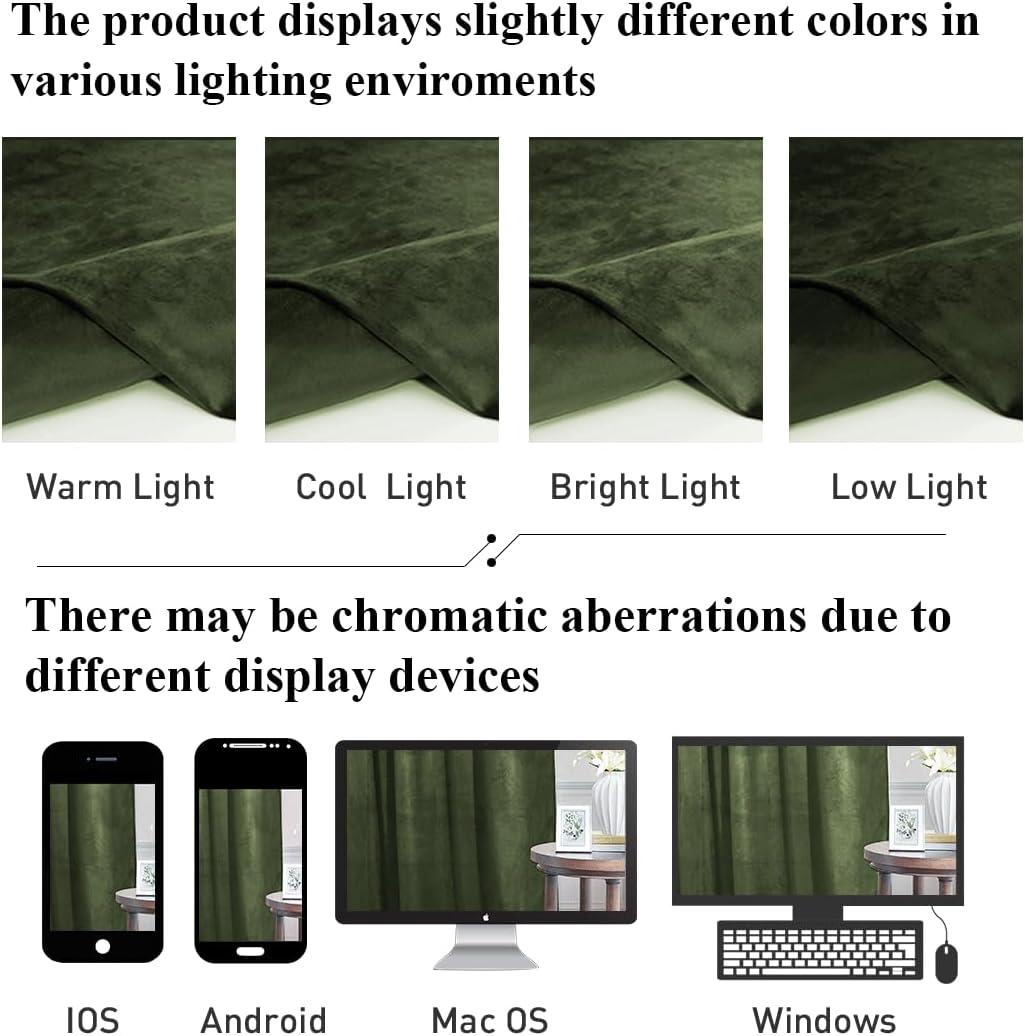 StangH Moss Green Curtains for Living Room, Super Soft Luxury Velvet Room Darkening Drapes 102 inches Long Christmas Holiday Home Decor for Bedroom/Laundry, W52 x L102, 2 Panels