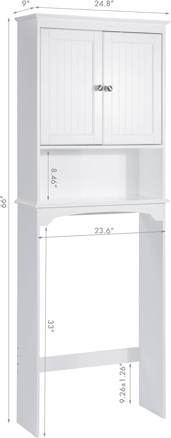 Spirich Home Bathroom Shelf Over-The-Toilet, Bathroom SpaceSaver, Bathroom Storage Cabinet Organizer, White