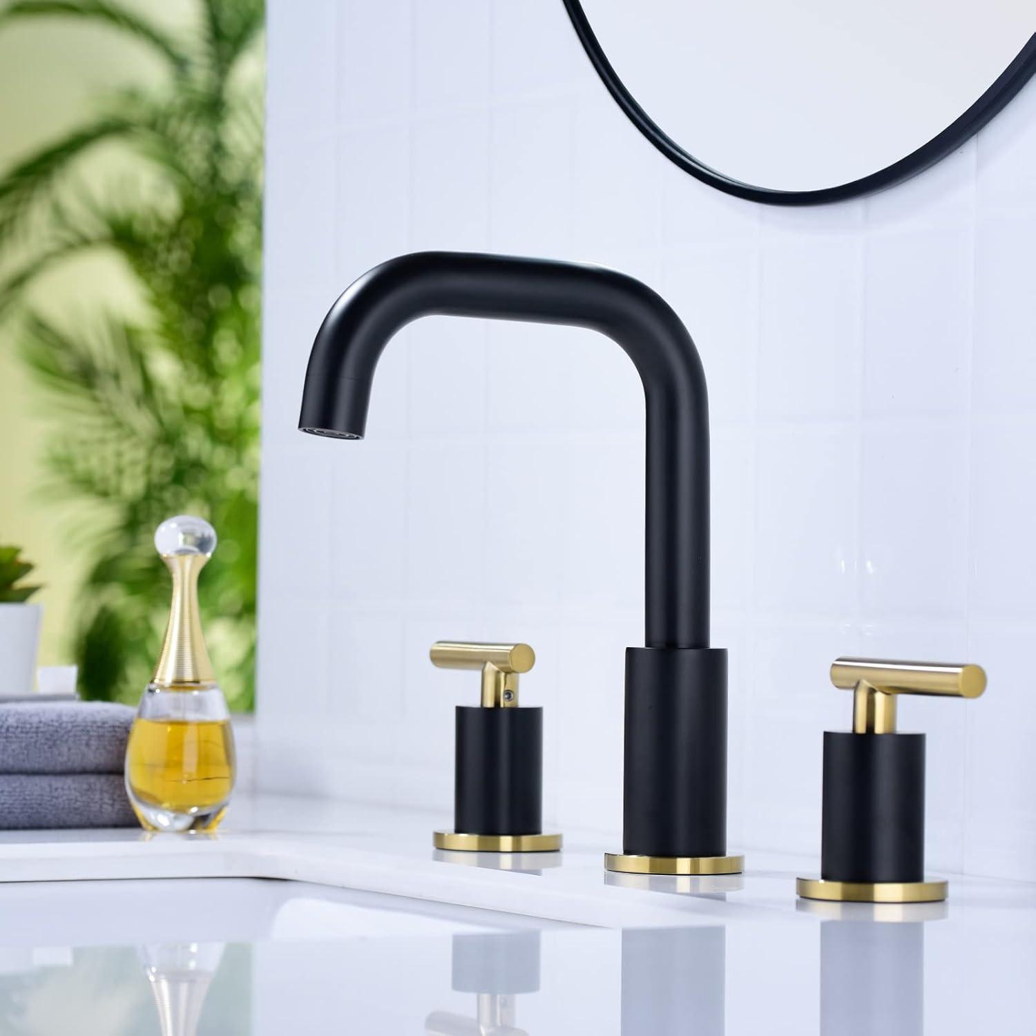 8 In. Widespread Double Handle Bathroom Faucet (Included Pop-Up Drain And Aerator)