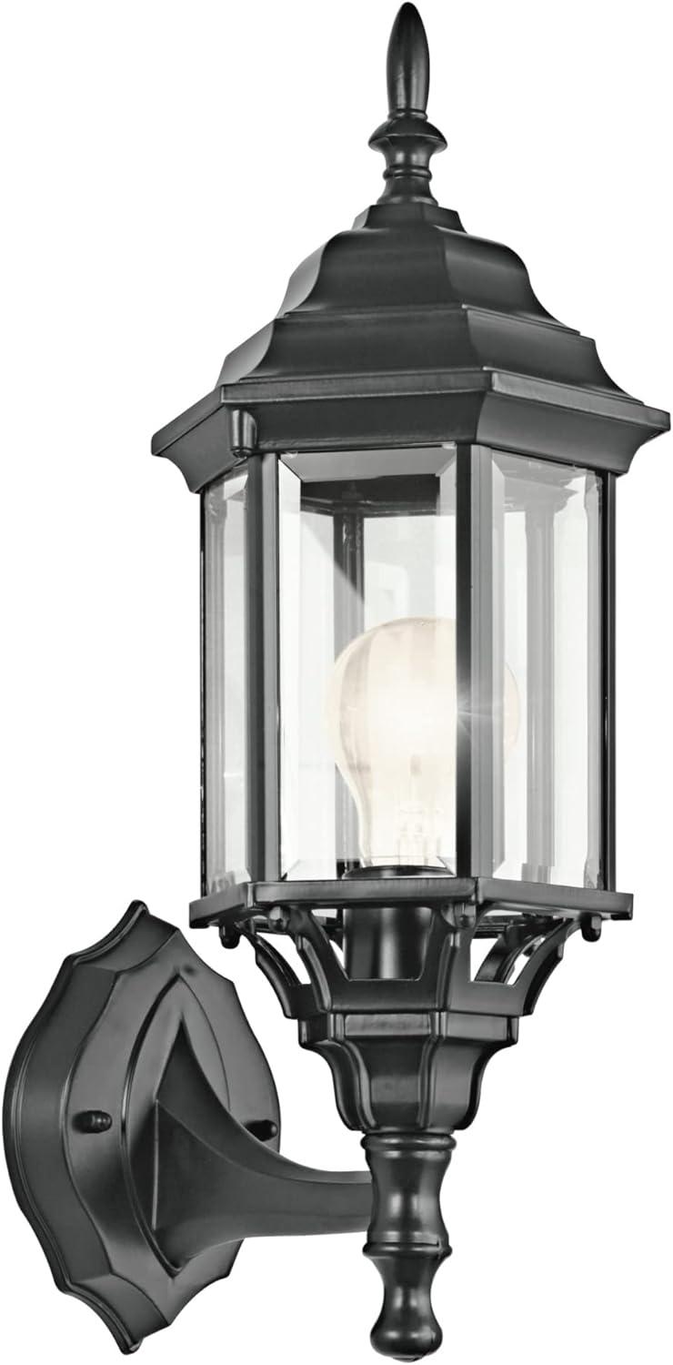 Black 17" Outdoor Wall Lantern with Clear Glass Shade