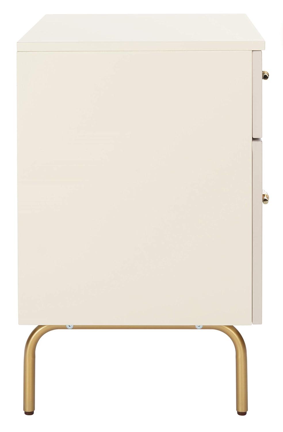 Genevieve 2 Drawer Nightstand - NST5002 - Cream/White Washed - Safavieh