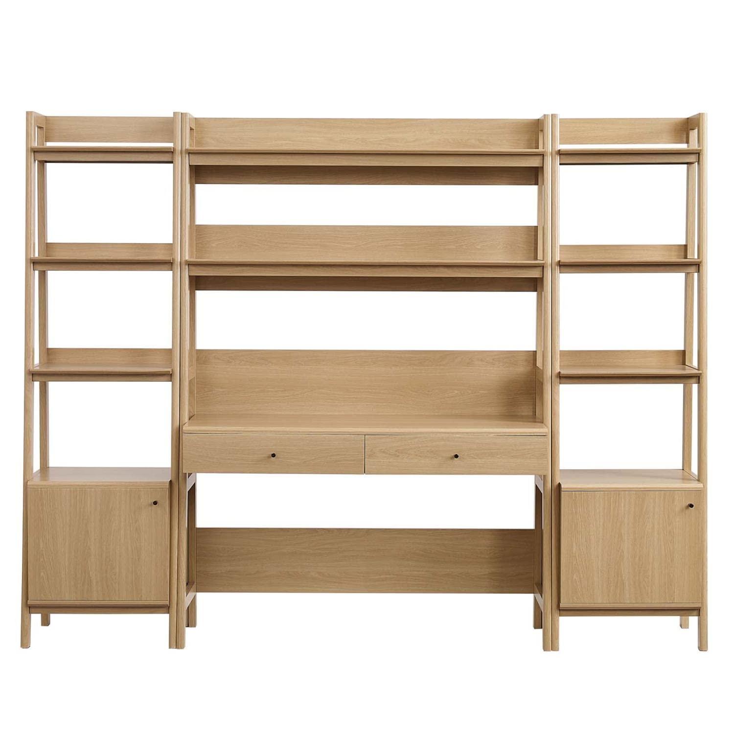 Modway Modway Bixby 3-Piece Wood Office Desk and Bookshelf