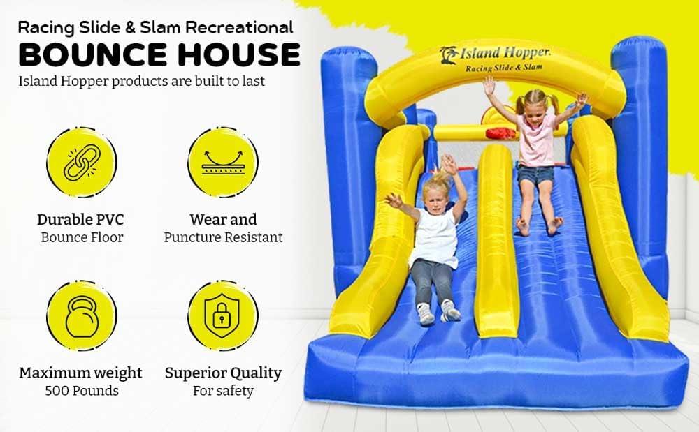 Island Hopper Racing Slide and Slam Recreational Bounce House