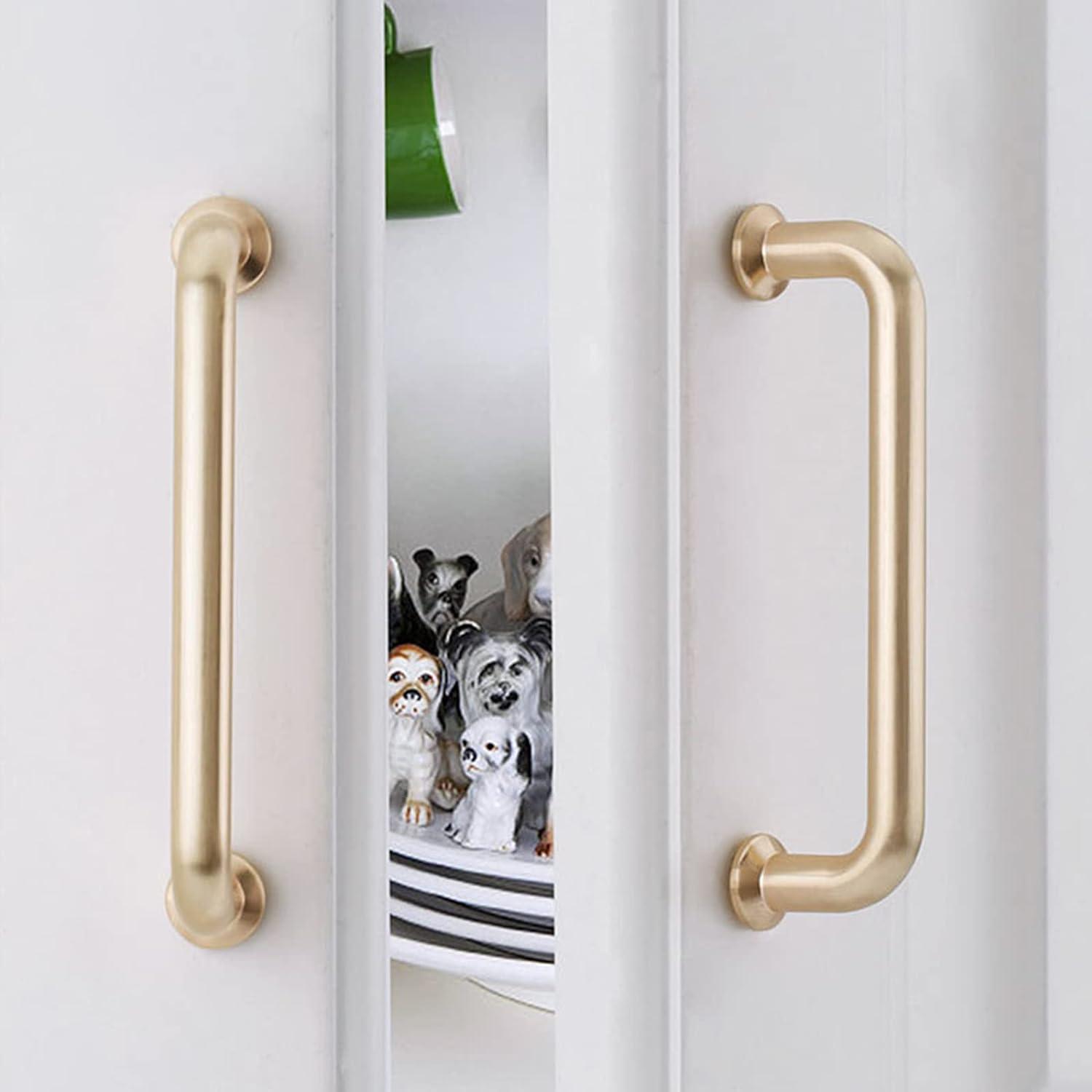 5-Inch Brushed Brass Modern Cabinet Pulls with Mounting Hardware