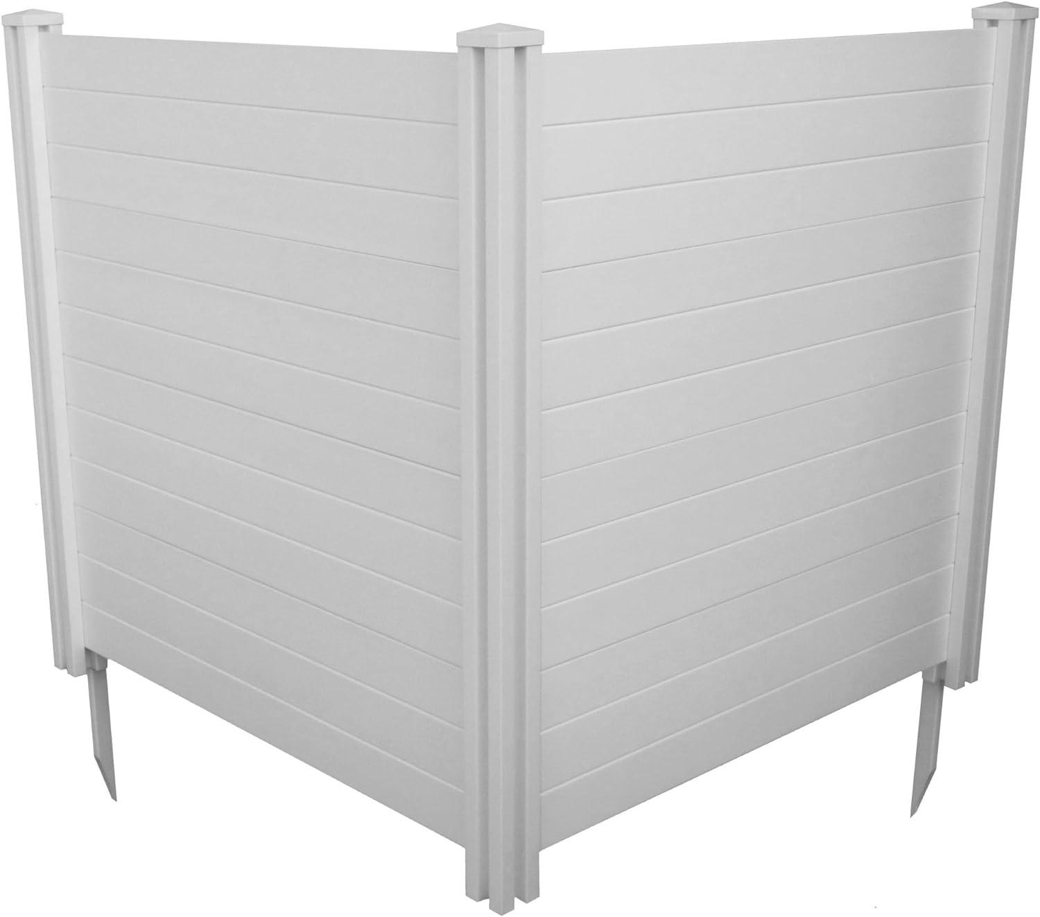 4ft x 4ft White Vinyl No-Dig Privacy Fence Panels